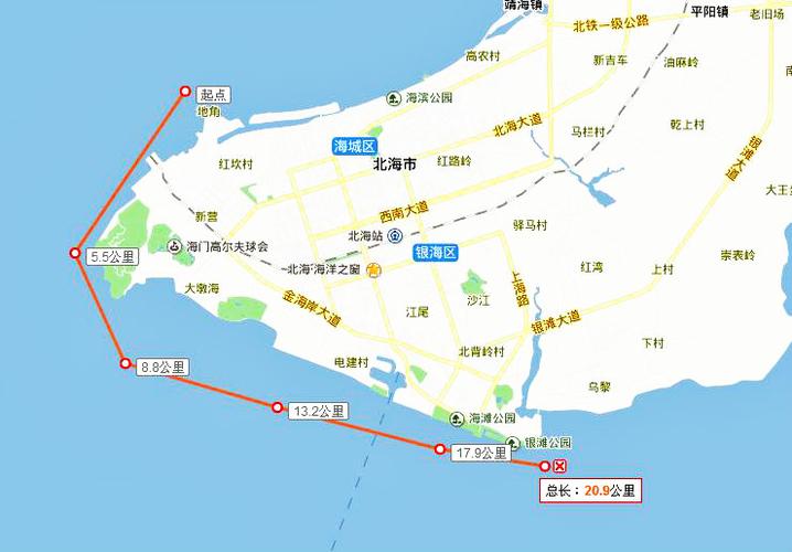 广西北海旅游的路线-广西北海旅游路线图