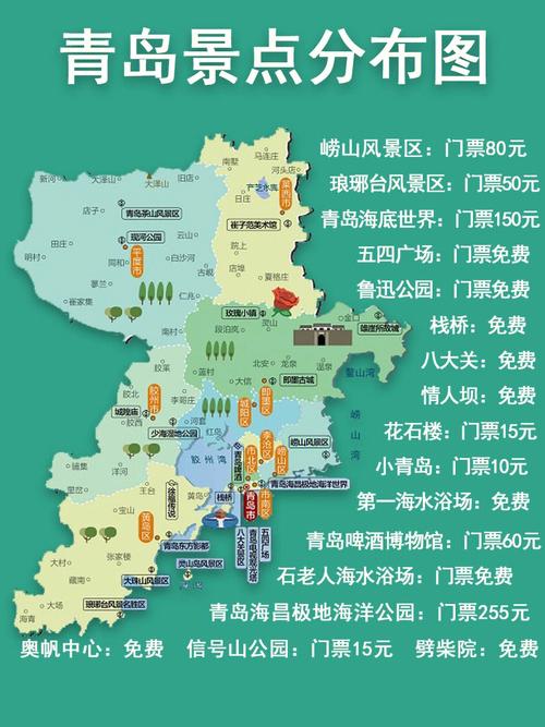 青岛旅游攻略必去景点地图_青岛旅游攻略必去景点地图路线